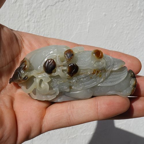 ANTIQUE JADE BIRD CARVING WITH 38cba8