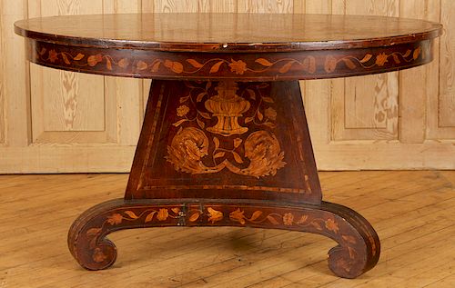 DUTCH MARQUETRY MAHOGANY INLAID 38cbb5