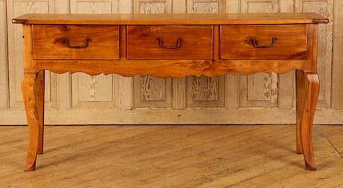 THREE DRAWER CHERRY PROVINCIAL CONSOLE