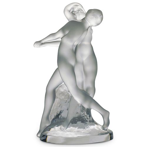 LALIQUE DEUX DANSEUSES CRYSTAL SCULPTUREDESCRIPTION: