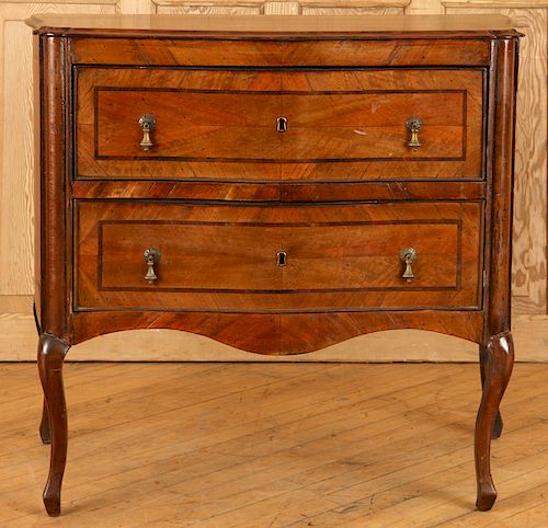 ITALIAN WALNUT TWO DRAWER COMMODE 38cbcd