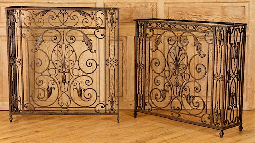 SET 2 FRENCH WROUGHT IRON CONSOLE 38cbd9