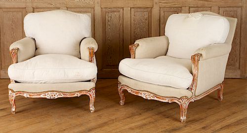 PAIR FRENCH LOUIS XV STYLE BERGERE 38cbe6