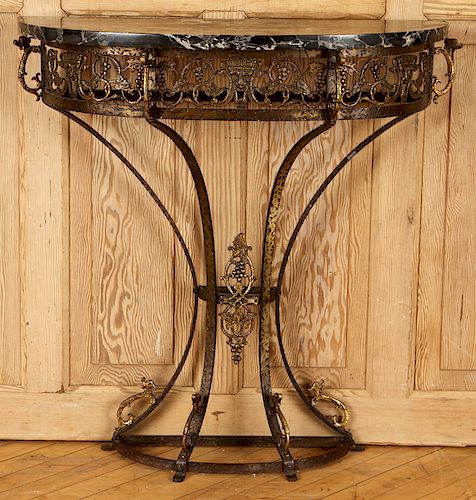 BRASS IRON CONSOLE TABLE MANNER