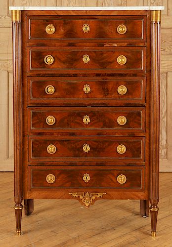 LOUIS XVI STYLE MARBLE TOP CHEST