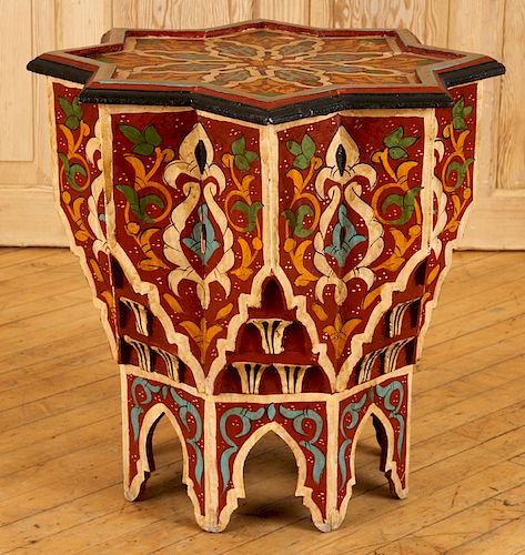 MOROCCAN POLYCHROMED WOOD SIDE 38cc06