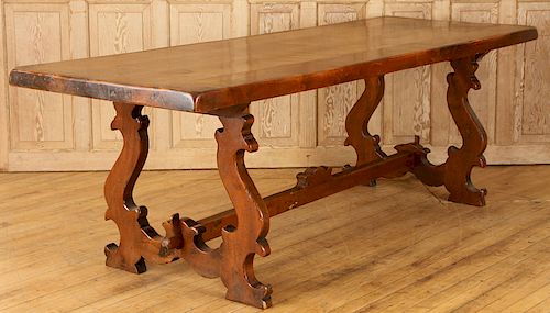 FRENCH WALNUT REFECTORY TABLE SCOLL 38cc27