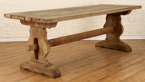 RUSTIC FRENCH OAK FARM TABLE MORTISE 38cc21