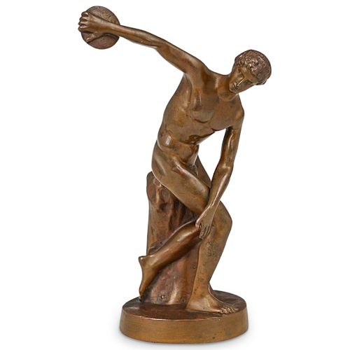 VINTAGE DISCOBOLUS BRONZE SCULPTUREDESCRIPTION: