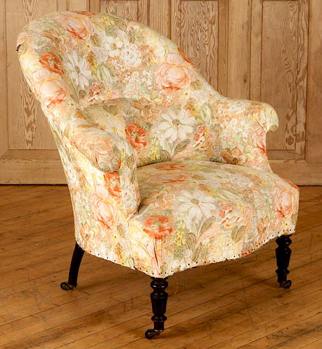 FRENCH NAPOLEON III UPHOLSTERED