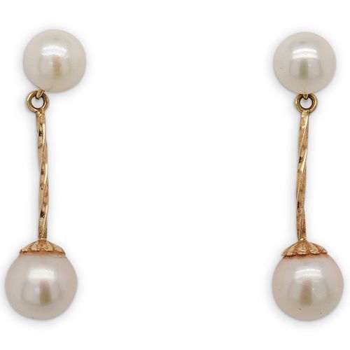 14K GOLD AND PEARL BEADED EARRINGSDESCRIPTION  38ccc6