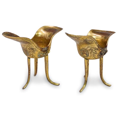 PAIR OF CHINESE IMPERIAL GILT COPPER