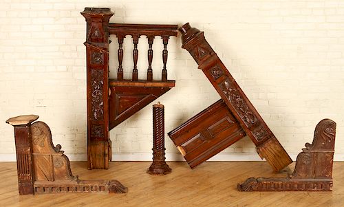 LOT OF LATE 19TH CENT. OAK ARCHITECTURAL