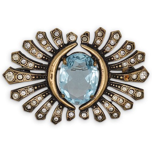 SILVER PLATED BLUE TOPAZ AND DIAMOND 38cd00