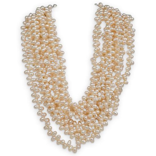 MULTI STRAND BEADED PEARL NECKLACEDESCRIPTION: