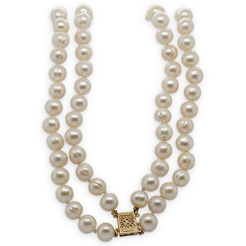 14K GOLD AND BEADED PEARL NECKLACEDESCRIPTION  38ccfc