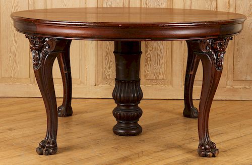 LATE 19TH C MAHOGANY DINING TABLE 38cd22