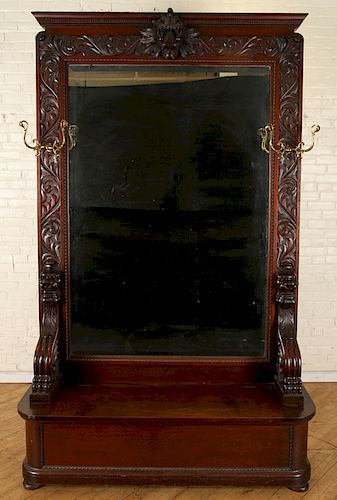 VICTORIAN MAHOGANY HALL RACK CIRCA 38cd24