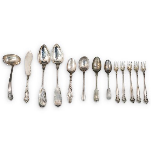 13PC ANTIQUE STERLING SILVER 38cd6b
