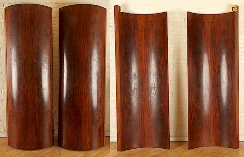 GROUP OF FOUR MAHOGANY CURVED PANELSA 38cd90