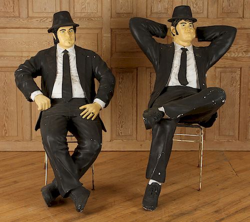 PAIR LIFE SIZE COMPOSITE BLUES 38cd9e