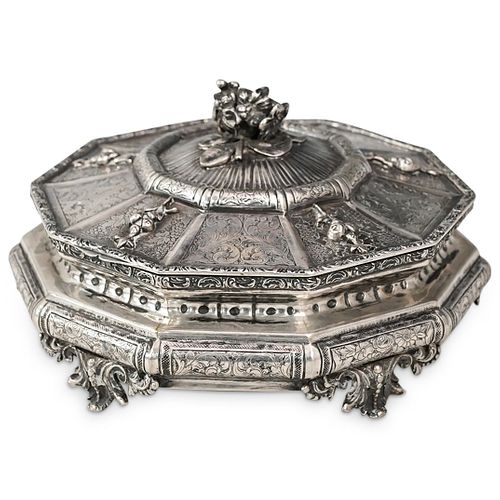 ITALIAN 800 SILVER HINGED OCTAGONAL