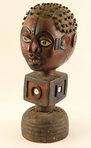 LARGE AFRICAN CARVED FIGURE OF