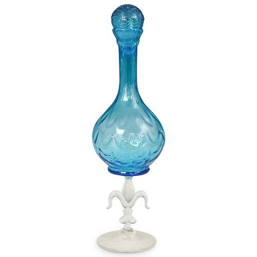 MURANO GLASS FOOTED DECANTERDESCRIPTION: