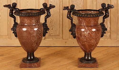 PAIR FRENCH STYLE MARBLE AND BRONZE 38ce2e