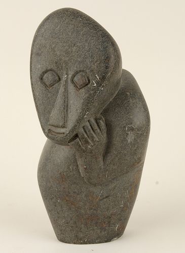 ABSTRACT CARVED STONE FIGURE INCISED 38ce34