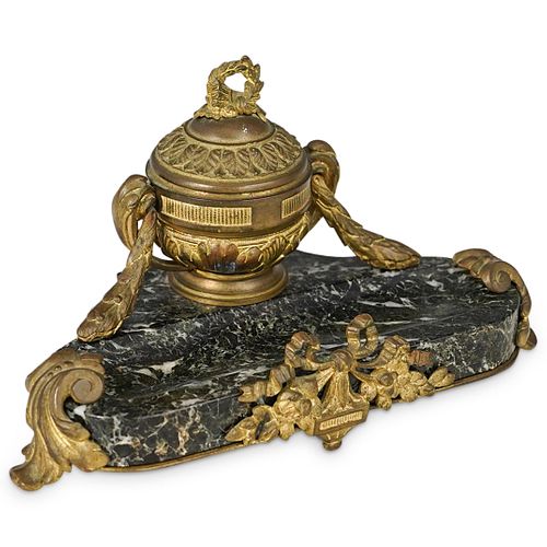 ANTIQUE GERMAN MARBLE AND BRONZE