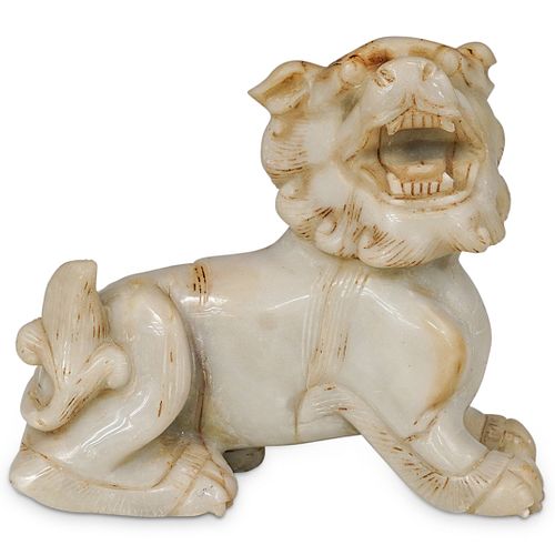 CHINESE CARVED JADE FOO DOG SCULPTUREDESCRIPTION  38ce60