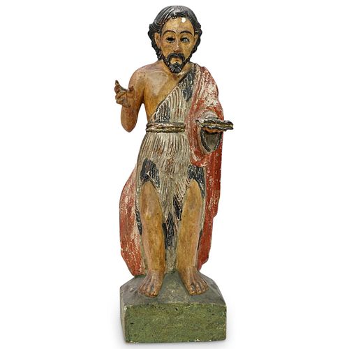 19TH CENT SANTOS WOOD CHRIST CARVINGDESCRIPTION  38ce7b