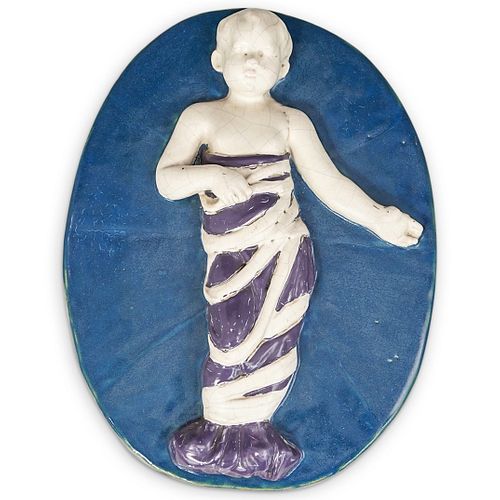 ROOKWOOD FAIENCE FIGURAL PLAQUEDESCRIPTION: