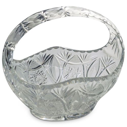 WATERFORD STYLE CRYSTAL BASKETDESCRIPTION: