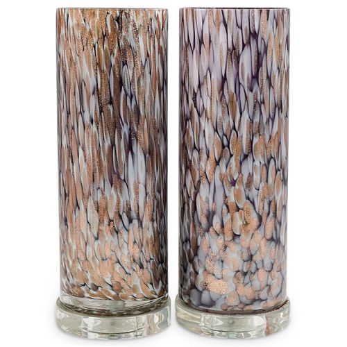 PAIR OF MURANO STYLE TABLE GLASS 38ceb2