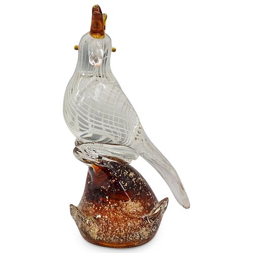 MURANO GLASS COCKATOO SCULPTUREDESCRIPTION: