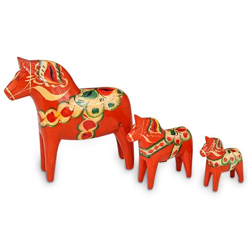  3PC SWEDISH DALA HORSE SETDESCRIPTION  38cef9