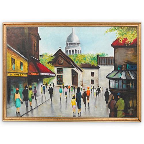 OSTRANDER PARIS STREET SCENE OIL