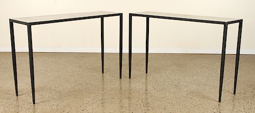 PAIR IRON CONSOLE TABLES MANNER