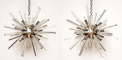 A PAIR OF MURANO GLASS SPUTNIK