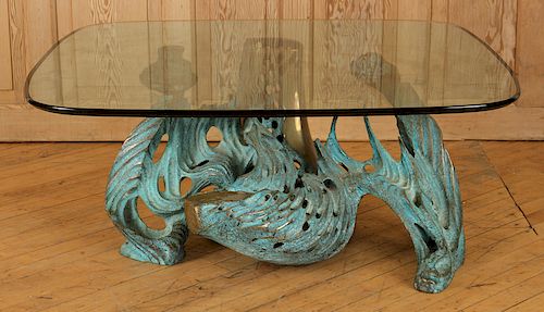 BRONZE GLASS TOP COFFEE TABLE BY 38cfce