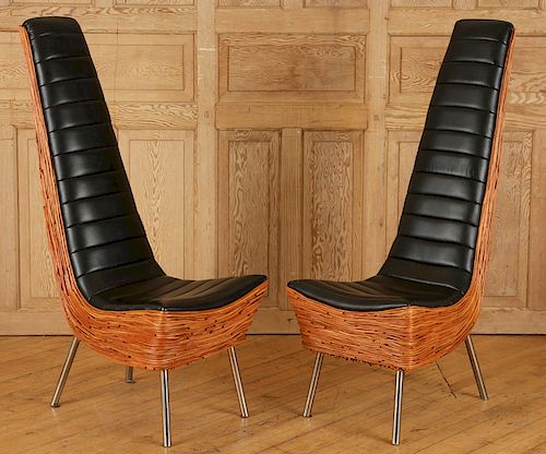 PAIR MID CENTURY MODERN SHAPED 38cfcb