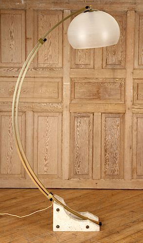 LARGE ARCHED FLOOR LAMP ON MARBLE