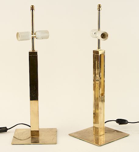PAIR BRASS TABLE LAMPS CIRCA 1970A 38cff7