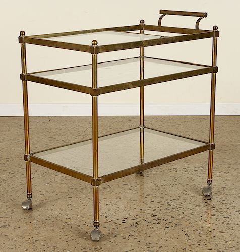 A BRONZE AND GLASS BAR CART CIRCA 38cffb