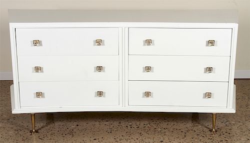 MID CENTURY MODERN WHITE LACQUERED