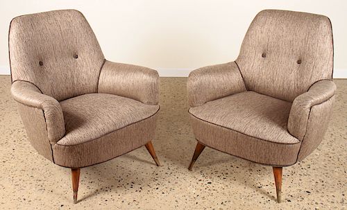 PAIR UPHOLSTERED CLUB CHAIRS MANNER