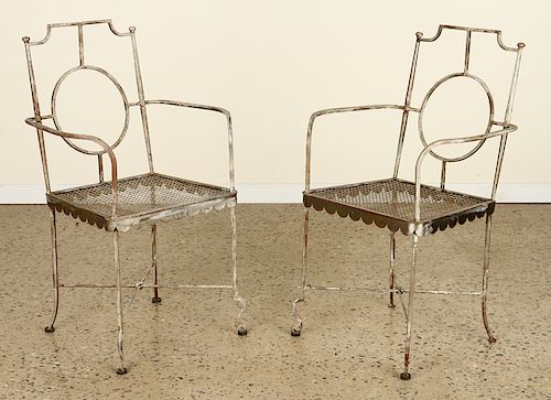 PAIR WROUGHT IRON CHAIRS BY GILBERT 38d025