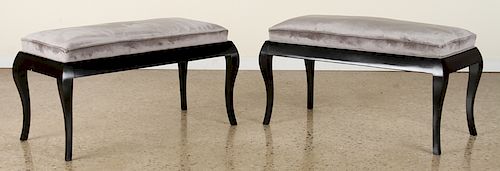 PAIR EBONIZED BENCHES MANNER OF